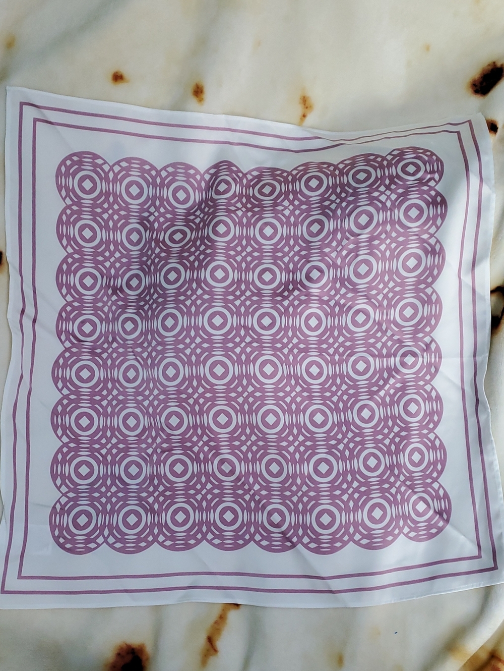 Muted Maroon Geometric Square Scarf Neckerchief